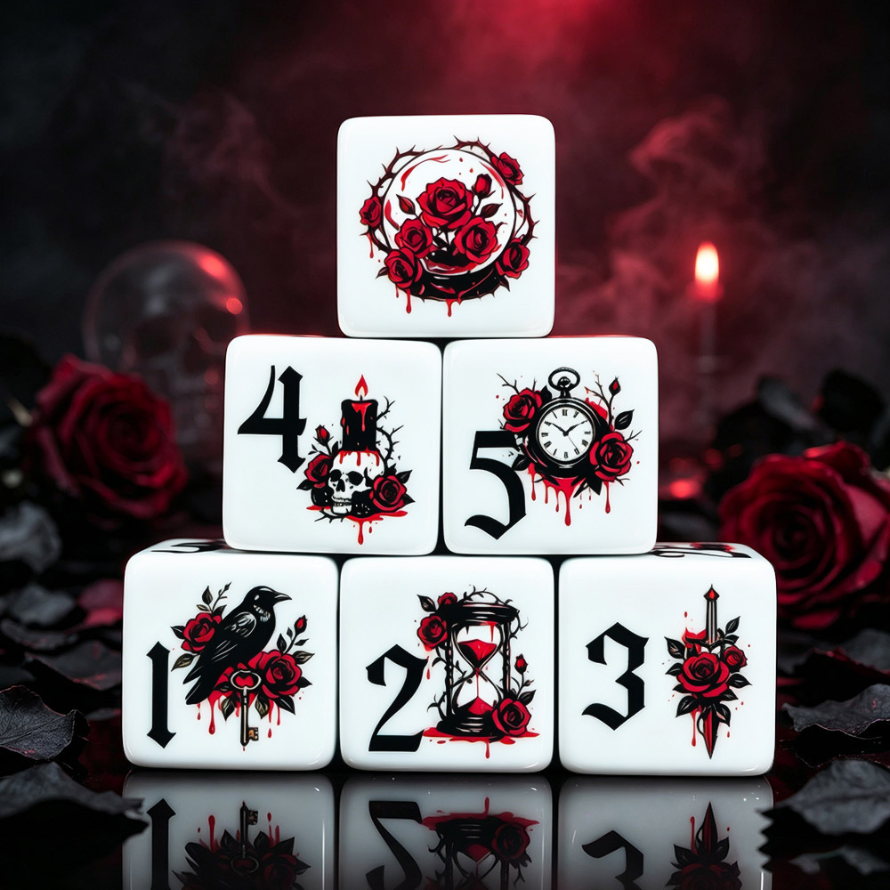 12Pcs Gothic Rose 16MM Printed - Board Game Electronic Table review and price