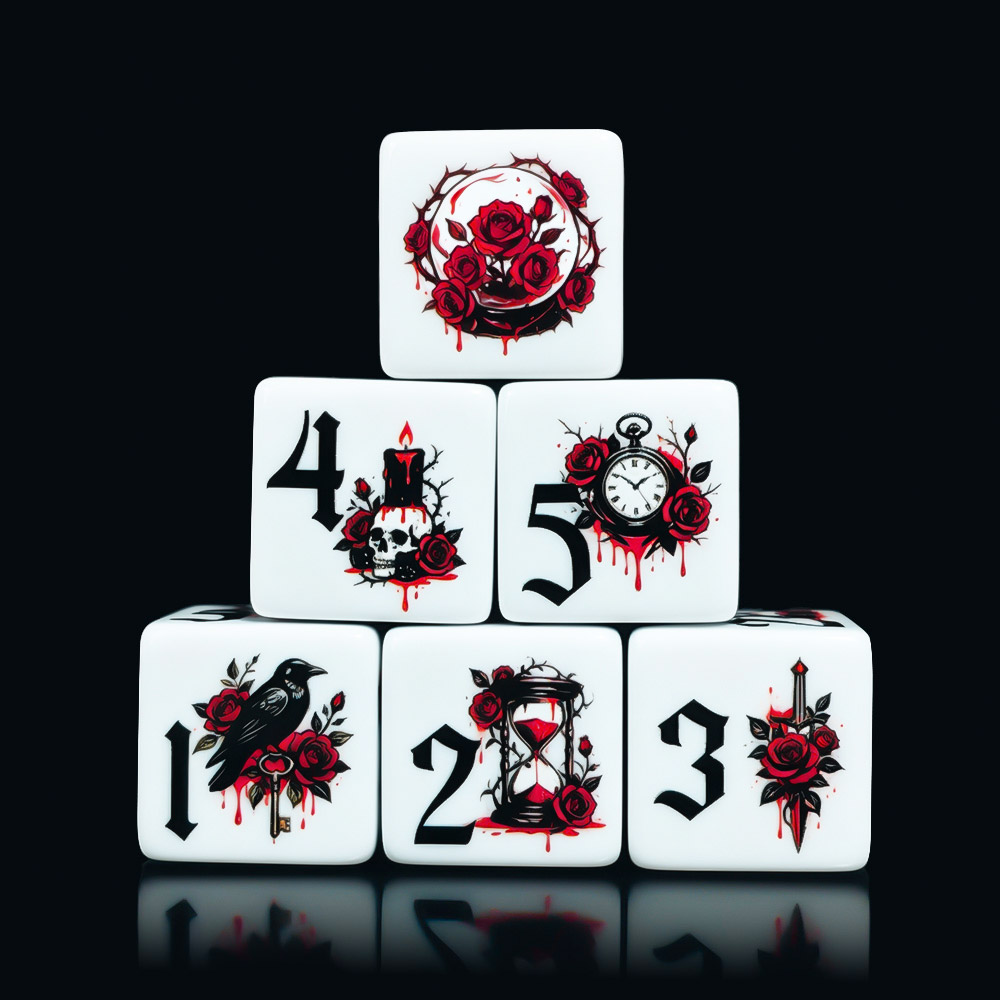 12Pcs Gothic Rose 16MM Printed - Board Game Electronic Table review and price
