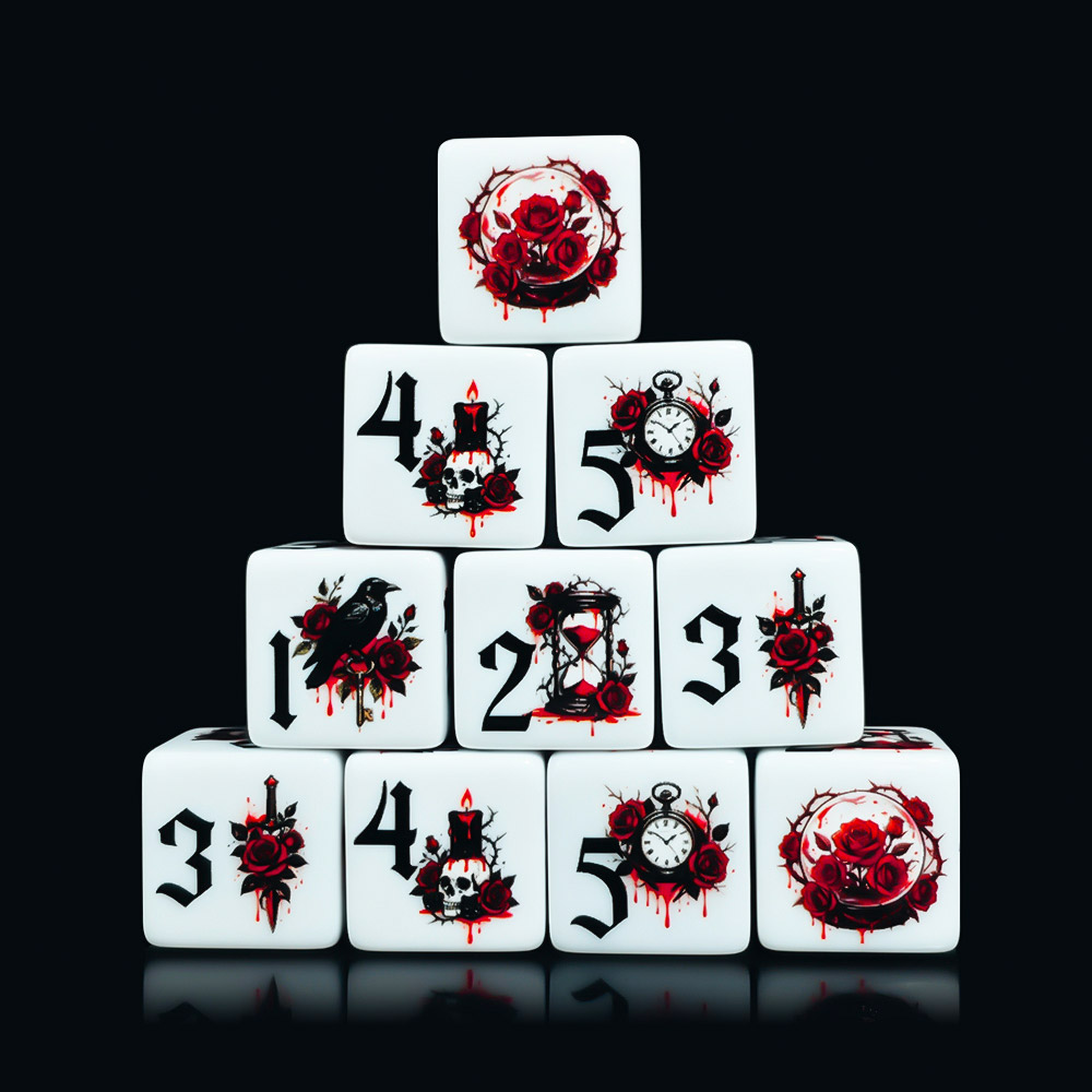 12Pcs Gothic Rose 16MM Printed - Board Game Electronic Table review and price