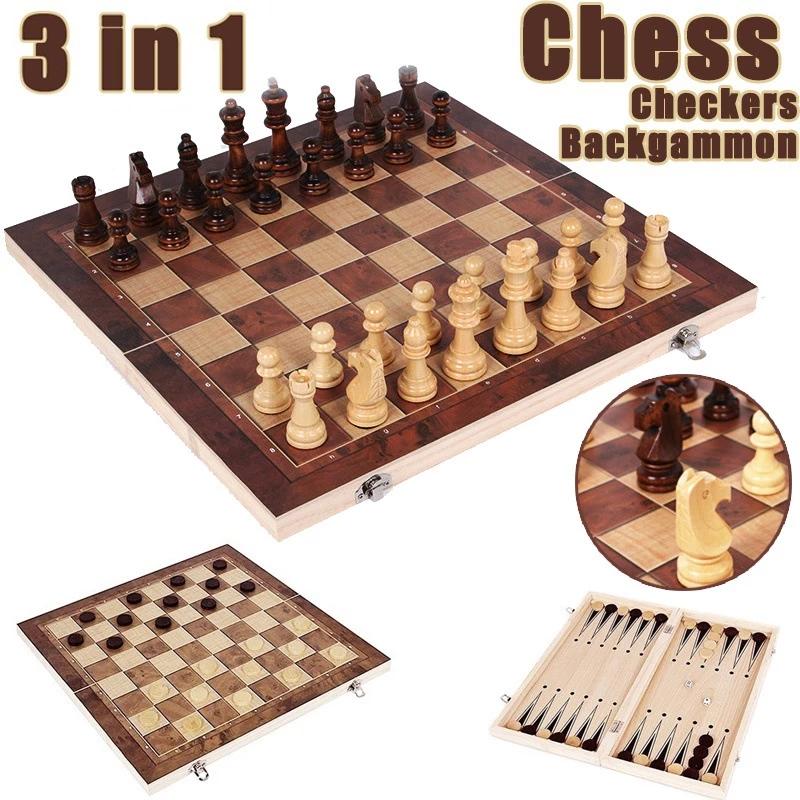 3 in 1 Chess Board, Folding Wo - Board Game Quacks review and price