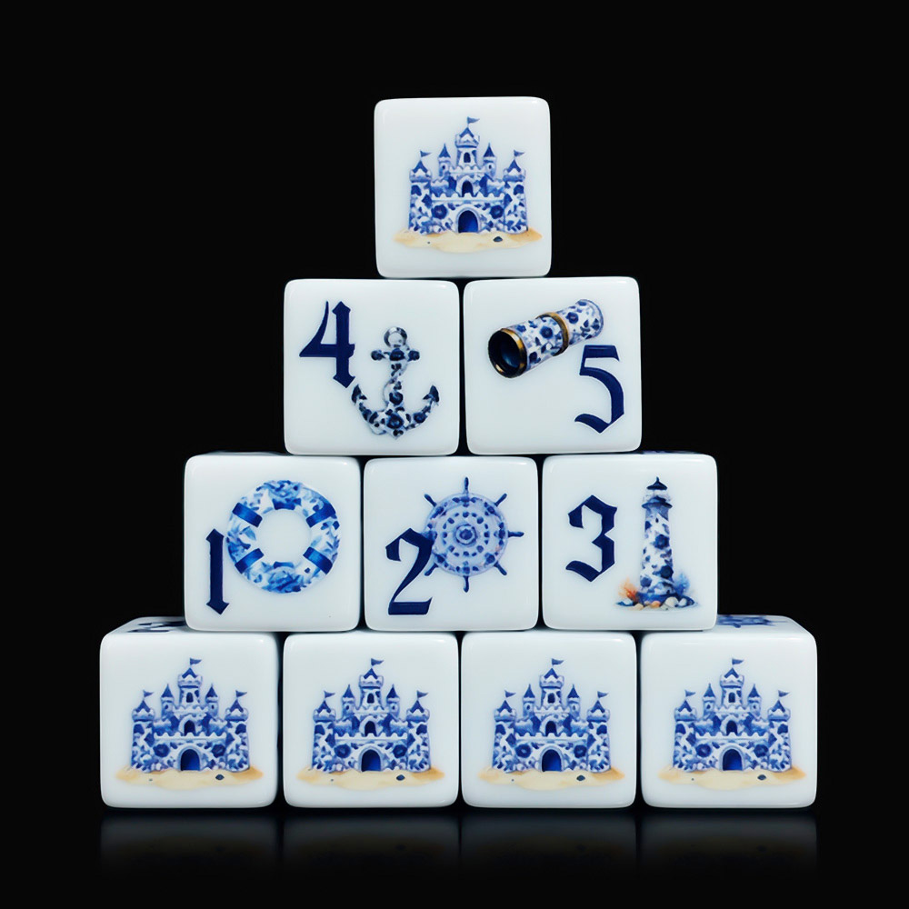 12Pcs Blue Nautical 16MM Print - Board Game Electronic Table review and price