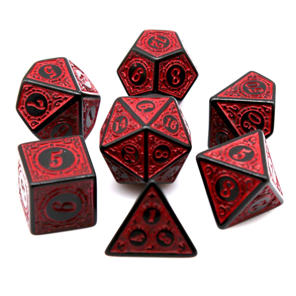 7Pcs Black Red Acrylic Polyhed - Board Game Electronic Table review and price